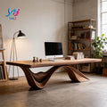 A salon table with a distinctive geometric design.