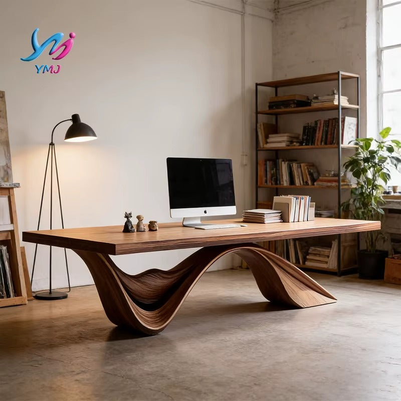 A salon table with a distinctive geometric design.